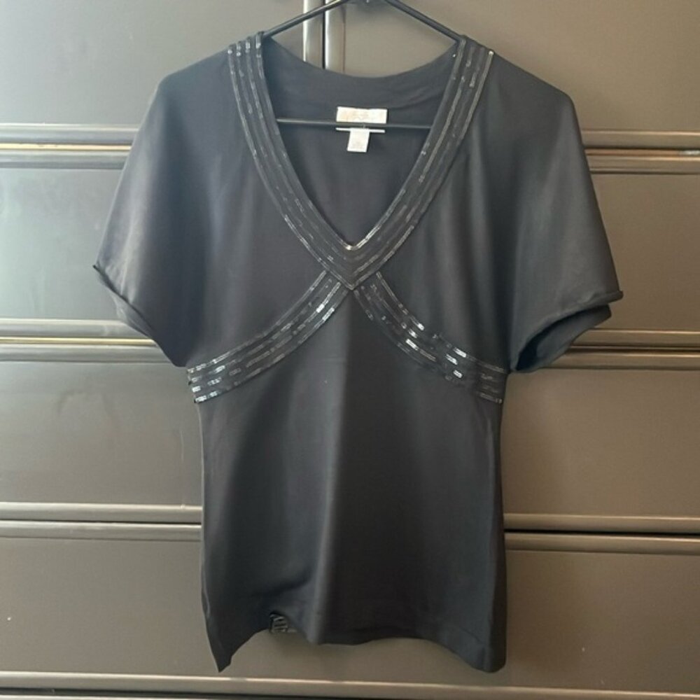 LOFT black sequin top
